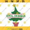 Christmas Tree Split Frame design Machine Embroidery INSTANT DOWNLOAD pes dst Design 570