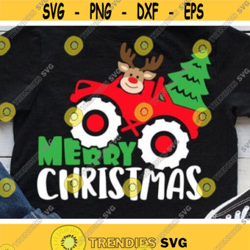 Christmas Tree Truck Svg Monster Truck Svg Merry Christmas Svg Reindeer Svg Dxf Eps Png Kid Cut File Holiday Clipart Silhouette Cricut Design 232 .jpg