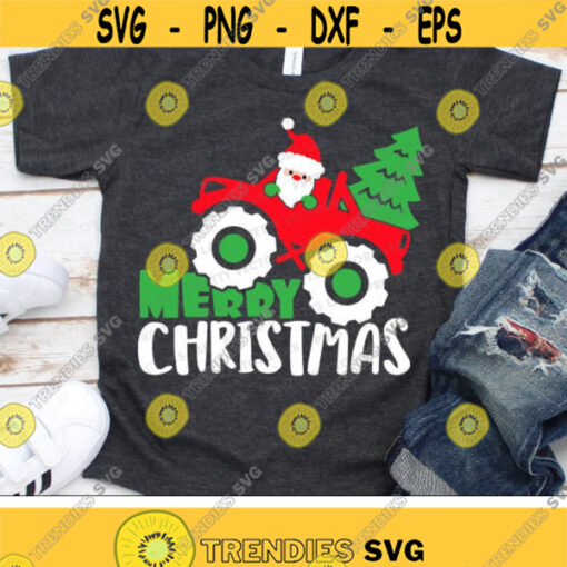 Christmas Tree Truck Svg Monster Truck Svg Merry Christmas Svg Santa Svg Dxf Eps Png Kids Cut Files Holiday Clipart Silhouette Cricut Design 2807 .jpg