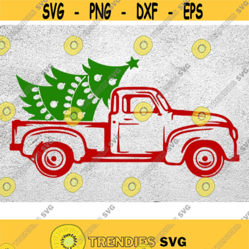 Christmas Truck Svg Jpg Png Digital Download Christmas Truck and Tree Red Christmas Truck Svg Christmas Svg Design 79