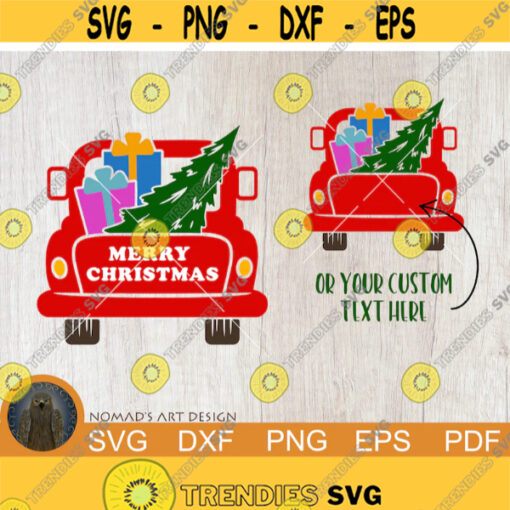 Christmas Truck Svg Merry Christmas Svg Truck with Tree Svg Christmas Monogram Svg Red Truck Svg Old Truck Svg Christmas Tree Svg Design 223.jpg