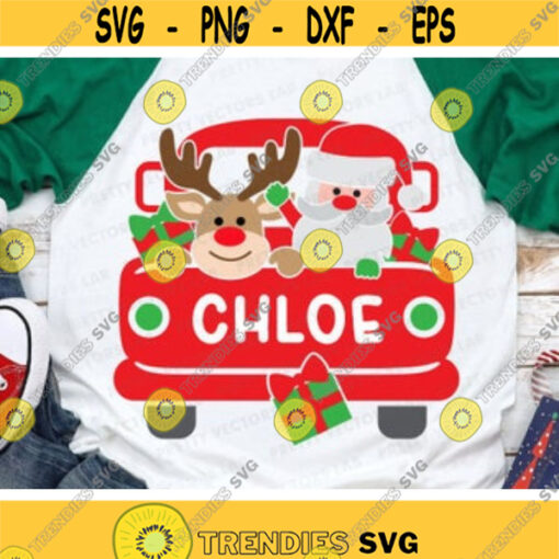 Christmas Truck Svg Reindeer Svg Santa Svg Dxf Eps Png Vintage Truck Back Cut Files Kids Svg Baby Clipart Funny Svg Silhouette Cricut Design 614 .jpg