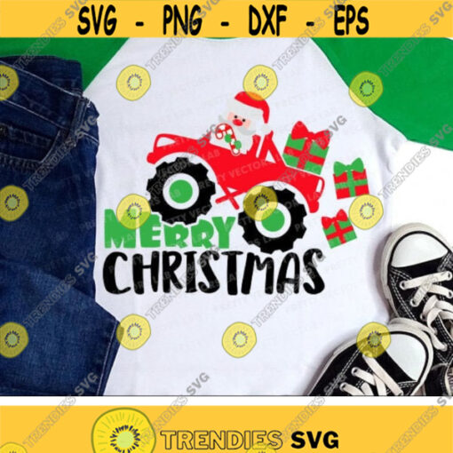 Christmas Truck Svg Santa Svg Monster Truck Svg Merry Christmas Cut Files Truck with Gifts Svg Dxf Eps Png Kids Svg Silhouette Cricut Design 3004 .jpg