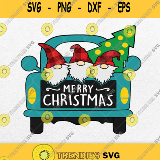 Christmas Truck With Gnomes Svg Png