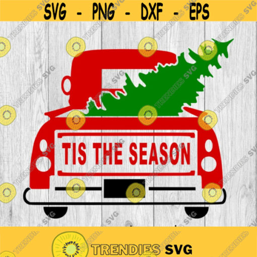 Christmas Truck with Tree Tis The Season Christmas Truck with Tree SVG png ai eps dxf digitals files for cut file projects Design 442