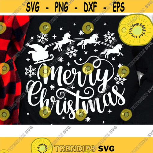 Christmas Unicorn Svg Merry Christmas Svg Christmas Cut Files Dxf Eps Png Design 68 .jpg