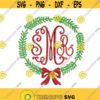 Christmas Wreath Frame Design Monogram Machine Embroidery INSTANT DOWNLOAD pes dst Design 84