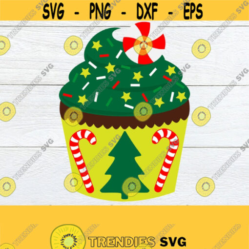 Christmas cupcake. Christmas svg. Cute Christmas svg. Christmas cupcake svg. Instant download. Svg jpg png epd dxf. Peppermint svg. Design 1477