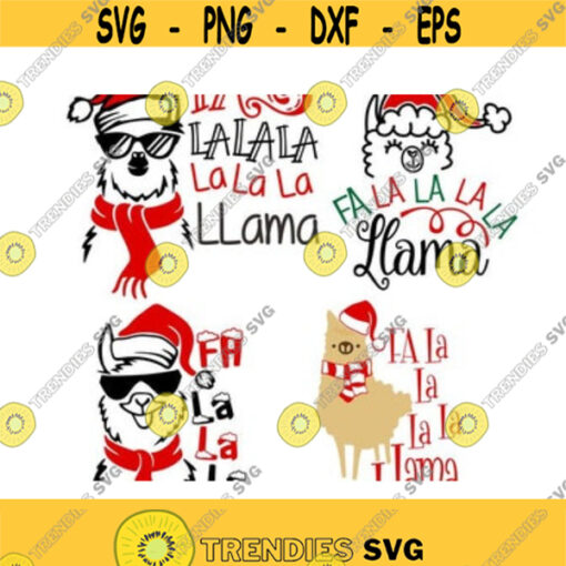 Christmas llama Fa la la la Cuttable Design SVG PNG DXF eps Designs Cameo File Silhouette Design 154