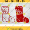 Christmas stocking svg 2 christmas socks svg stocking stuffer svg red stock svg cut file design dxf clipart vector icon eps png Design 150