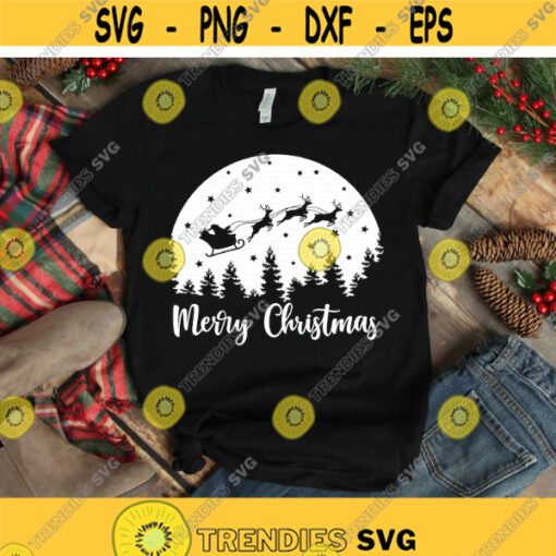 Christmas svg Holy Night svg Merry Christmas svg Santa Claus svg Santa On Sleigh svg dxf Christmas Shirt Cut file Cricut Silhouette Design 129.jpg