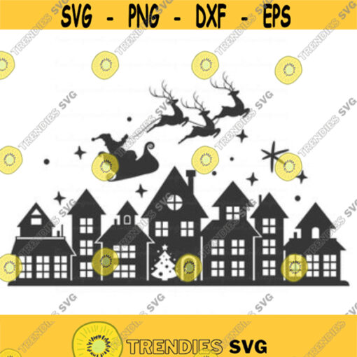 Christmas town decoration svg christmas village svg christmas svg png dxf Cutting files Cricut Funny Cute svg designs window decoration Design 42