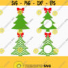 Christmas tree monogram with bow SVG monogram Christmas SVG Cutting File Svg CriCut Files svg jpg png dxf Silhouette cameo Design 195