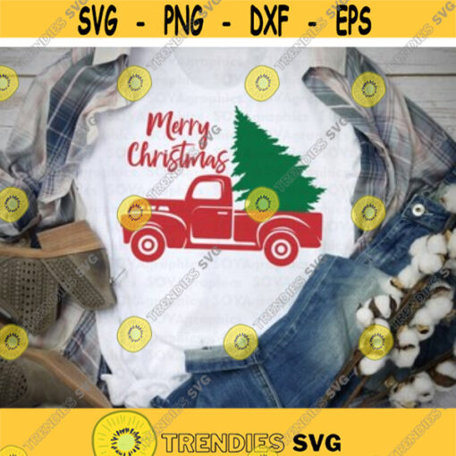 Christmas truck svg Christmas svg Christmas truck with tree svg Pickup tree svg dxf Clipart Cut file Cricut Silhouette Vinyl Shirt Design 148.jpg