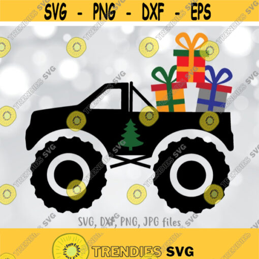 Christmas truck svg Monster truck svg Boy truck svg files Holiday truck svg Boy Christmas svg Svg truck with gifts Boy shirt design Design 1228