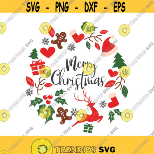 Christmas wreath svg merry christmas svg christmas svg png dxf Cutting files Cricut Funny Cute svg designs print for t shirt Design 65