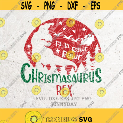 Christmasaurus Rex SvgMerry Christmas SvgRawrSaurus Svg FileDXF Silhouette Vinyl Cricut Cutting SVG T shirtDinosaur svgSanta Saurus Design 141