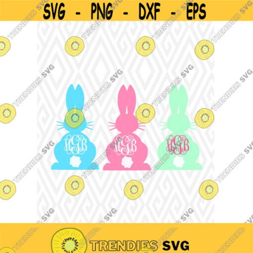 Chubby Easter Bunny Monogram Cuttable Design in SVG DXF PNG Ai Pdf Eps Design 147
