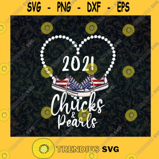 Chucks And Pearls Tee 2021 Heart Pearls Converse American Flag Kamala Harris Vice President SVG Digital Files Cut Files For Cricut Instant Download Vector Download Print Files