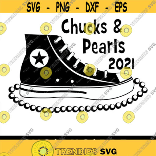 Chucks and Pearls 2021 SVG PNG PDF Cricut Silhouette Cricut svg Silhouette svg Chucks and Pearls Png Black Sneakers Svg Design 2014