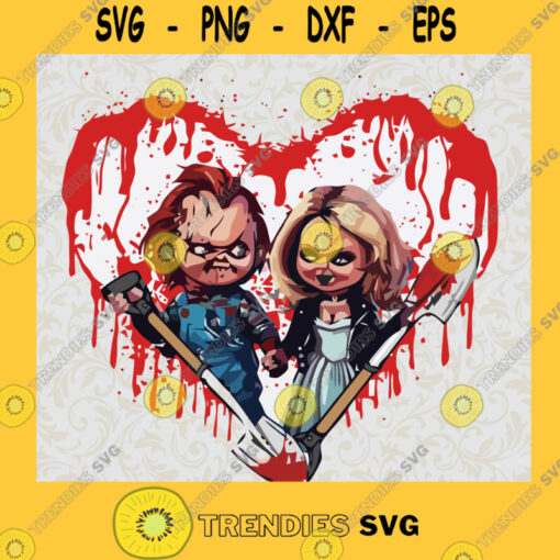 Chucky and Tiffany Love SVG Horror Halloween SVG Halloween Gifts SVG PNG EPS DXF