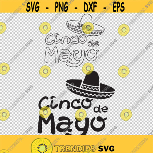 Cinco De Mayo Sombrero SVG PNG EPS File For Cricut Silhouette Cut Files Vector Digital File