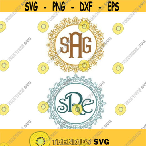Circle Decal Round Frame Monogram Cuttable Design SVG PNG DXF eps Designs Cameo File Silhouette Design 1859