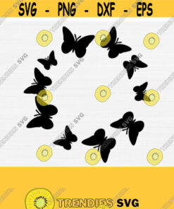 Circle Frame Butterfly Silhouette Svg for Cricut Split Letter Monogram Shirts Mask Cup Desings Butterflies Svg Bundle Png Eps Dxf Design 277