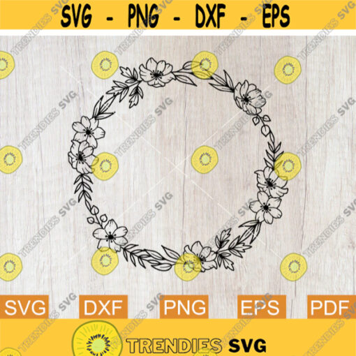 Circle Frame Svg Cherry Blossom Svg Floral Circle Svg Floral Wreath Svg Floral Frame Svg Svg files for Cricut Svg for Silhouette Design 88.jpg