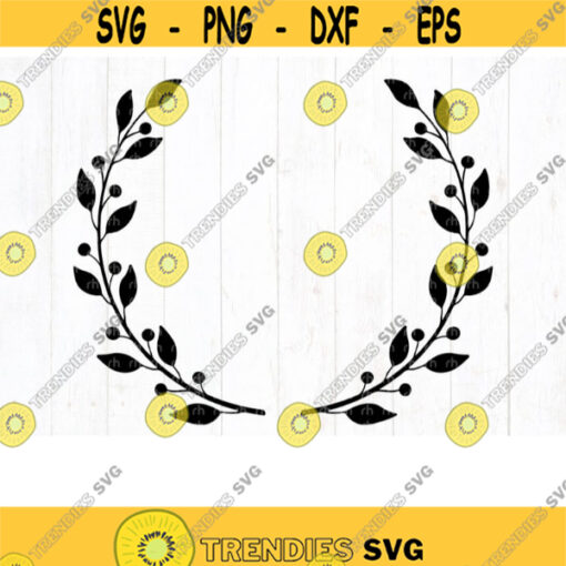 Circle frame with leaves svg Laurel wreath svg Floral wedding monogram Design 73 .jpg