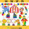 Circus Animals Set svg Circus bundle clipart Circus svg Circus party decor Carnival svg file for cutting Clown svg Cut files svg dxf pdf png
