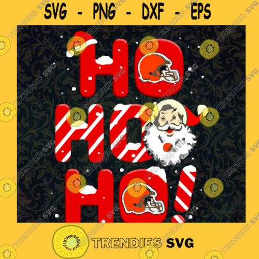 Cleveland Browns NFL Football Ho Ho Ho Santa Claus Merry Christmas Shirt Long Sleeve SVG PNG EPS DXF Silhouette Digital Files Cut Files For Cricut Instant Download Vector Download Print Files