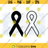 Clipart for Causes Black Awareness Ribbons in Solid and Outline Formats Change Color with Your Software Digital Download svg png Design 1128