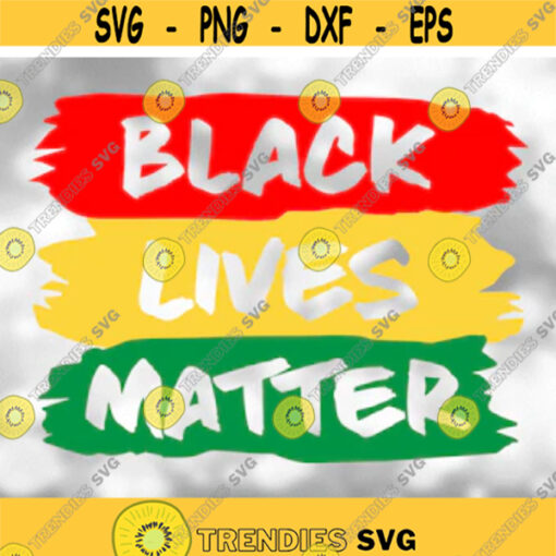 Clipart for Causes Black Lives Matter Words Cutout of Three Rasta Color Paint Swashes Red Yellow Green Digital Download SVG PNG Design 319