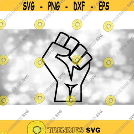 Clipart for Causes Black Power Fist Symbol Thick Bold Black Outline Black Lives Matter Solidarity Support Digital Download SVG PNG Design 840