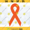 Clipart for Causes Orange Awareness Ribbon ADHD Multiple Sclerosis Hunger Leukemia Gun Control and More Digital Download svg png Design 343