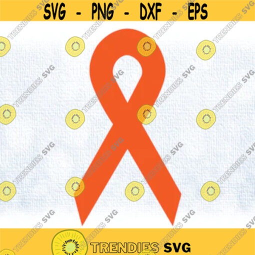 Clipart for Causes Orange Awareness Ribbon ADHD Multiple Sclerosis Hunger Leukemia Gun Control and More Digital Download svg png Design 343