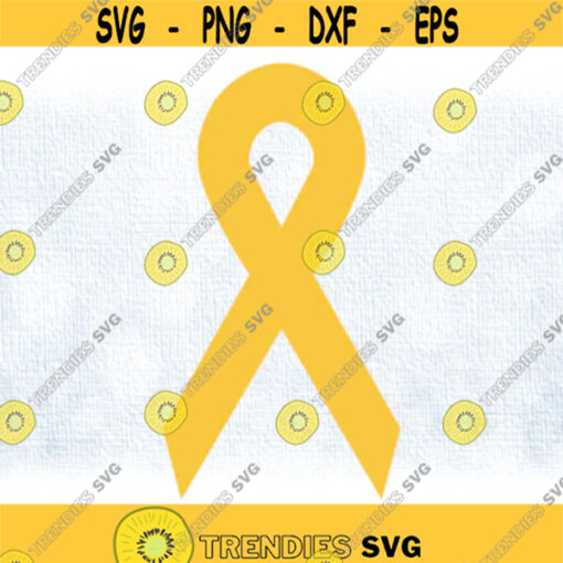 Clipart for Causes Yellow Awareness Ribbon Endometriosis Obesity Suicide Prevention Support Our Troops Digital Download svg png Design 318