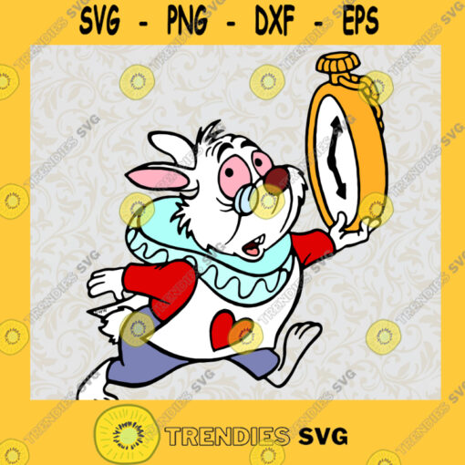 Clock Svg White Rabbit Clip Art Alice in Wonderland Svg Disney Movie Svg