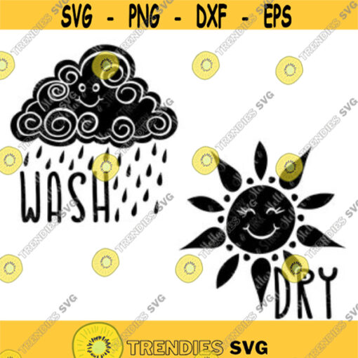 Cloud Washer Sun Dryer SVG Washer Svg Dryer Svg Wash Svg Dry Svg Sun Svg Rain Cloud Svg Washer Dryer Decal Svg Storm Cloud Design 5.jpg