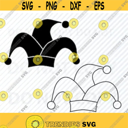 Clown Hat SVG Files for cricut Hat Vector Images Clipart Dxf Cnc files Eps Jester Hat Png Dxf Stencil Clip Art Clown hat outline Design 199