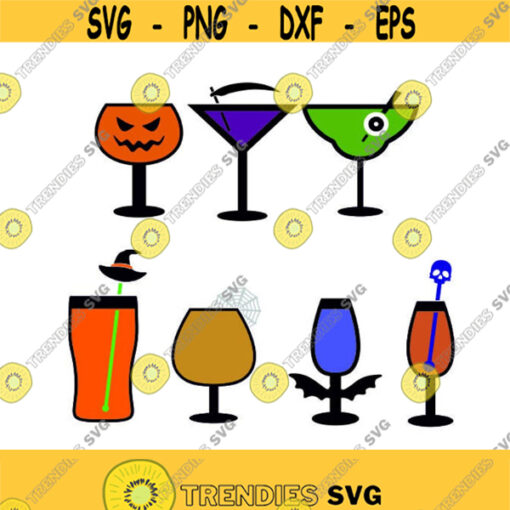 Cocktails Drinks Halloween Cuttable SVG PNG DXF eps Designs Cameo File Silhouette Design 1801