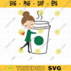 Coffee Lover SVG DXF I Love Coffee Woman Hugging Coffee Cup svg dxf File for Cricut and Silhouette Commercial Use copy