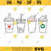 Coffee SVG Cute Iced Coffee To Go Line Art SVG DXF Cut Files for Cricut or Silhouette Clipart Clip Art copy