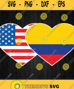 Colombia Flag Svg Colombian American Heart Svg Png Dxf Eps Svg Cut Files Svg Clipart Silhouette
