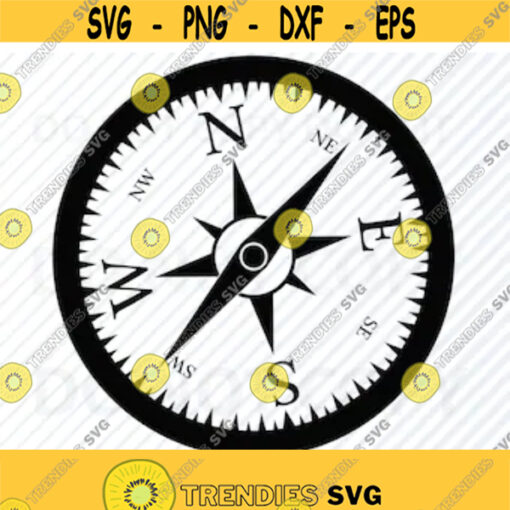 Compass SVG Files for cricut Compass Vector Images Silhouette Ship Compass Clipart Stencil SVG EpsDxf Clip Art nautical Compass png Design 186