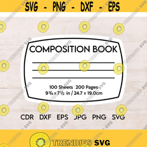 Composition book svg journal notebook cover print teacher gift svg notebook cover svg Design 20