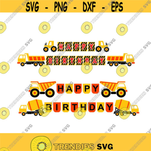 Construction Boy Banner Birthday Trucks Cuttable Design SVG PNG DXF eps Designs Cameo File Silhouette Design 282