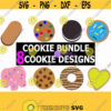 Cookie bundle. Cookie svg. Sandwich cookie. Chocolate chip cookie. Rainbow chip cookie. Animal cracker. Sugar cookie. Design 600