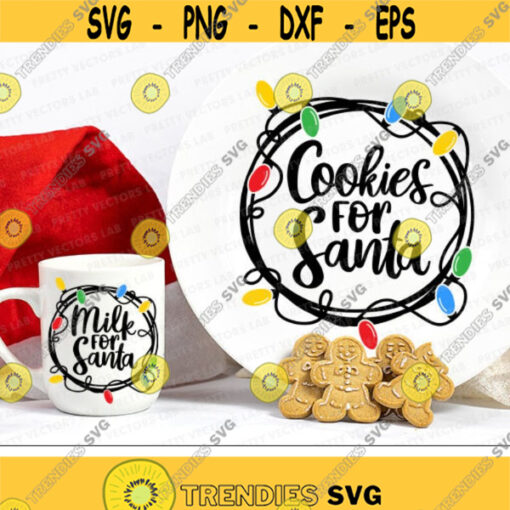Cookies For Santa Svg Milk For Santa Svg Christmas Svg Cookie Plate Cut Files Santa Milk Bottle Svg Dxf Eps Png Kids Silhouette Cricut Design 2772 .jpg